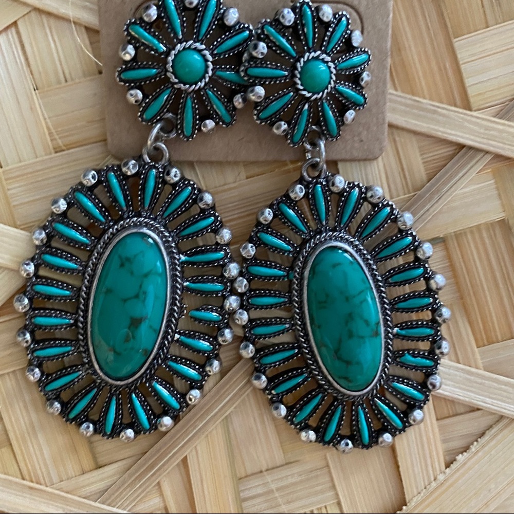 Boho Unique Natural Stone Teardrop eerrings